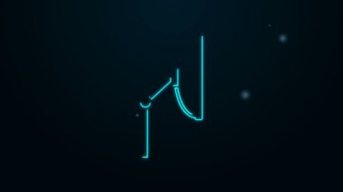 Parlayan neon hattı Windscreen silecek simgesi siyah arkaplanda izole edildi. 4K Video hareketli grafik canlandırması