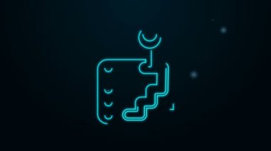 Parlayan neon çizgisi şekil değiştiren simgesi siyah arkaplanda izole edildi. İletişim simgesi. 4K Video hareketli grafik canlandırması