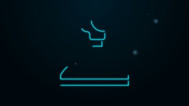 Parlayan neon çizgisi şekil değiştiren simgesi siyah arkaplanda izole edildi. İletişim simgesi. 4K Video hareketli grafik canlandırması