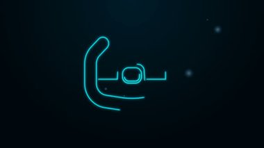Parlayan neon hattı direksiyon simgesi siyah arkaplanda izole edildi. Araba tekeri ikonu. 4K Video hareketli grafik canlandırması