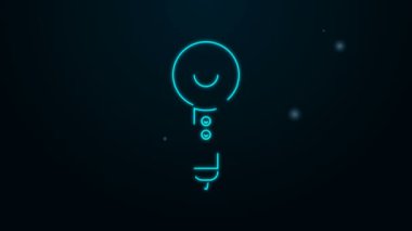 Parlayan neon hattı saç kurutma ikonu siyah arkaplanda izole edildi. Saç kurutma makinesi tabelası. Saç kurutma sembolü. Sıcak hava üflüyor. 4K Video hareketli grafik canlandırması