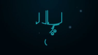 Parlayan neon hattı saç kurutma ikonu siyah arkaplanda izole edildi. Saç kurutma makinesi tabelası. Saç kurutma sembolü. Sıcak hava üflüyor. 4K Video hareketli grafik canlandırması