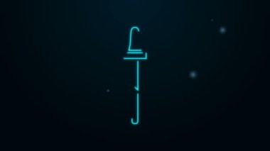 Parlayan neon hattı Pipette simgesi siyah arkaplanda izole edildi. Tıbbi, kozmetik, kimya laboratuvarı ekipmanları. 4K Video hareketli grafik canlandırması