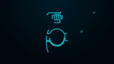 Parlayan neon hattı siyah arkaplanda izole edilmiş sıvı antibakteriyel sabun. Dezenfeksiyon, hijyen, cilt bakımı. 4K Video hareketli grafik canlandırması