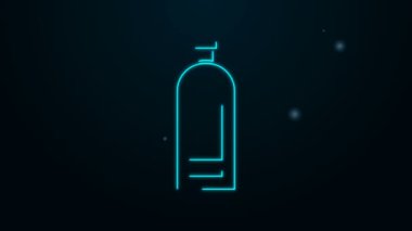 Siyah arkaplanda parlayan neon hattı şampuan ikonu. 4K Video hareketli grafik canlandırması