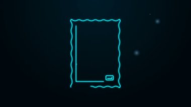 Parlayan neon hattı Resim simgesi siyah arkaplanda izole edildi. 4K Video hareketli grafik canlandırması