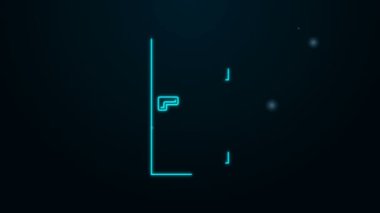 Parlayan neon hattı kapalı kapı simgesi siyah arkaplanda izole edildi. 4K Video hareketli grafik canlandırması