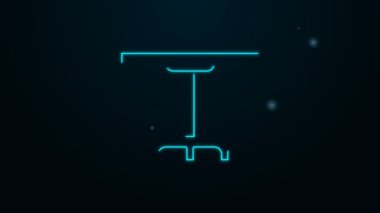 Parlayan neon çizgisi yuvarlak masa simgesi siyah arkaplanda izole edildi. 4K Video hareketli grafik canlandırması
