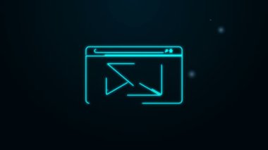 Parlayan neon hattı E- posta simgesi ve e- posta simgesi siyah arkaplanda izole edildi. Zarf sembolü e-postası. E- posta kodu. 4K Video hareketli grafik canlandırması