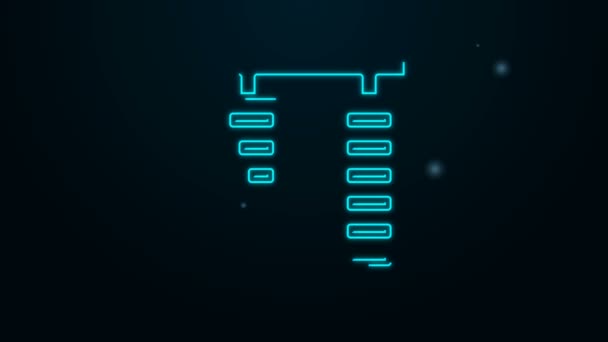 Świecąca neonowa linia Ikona gazu i pedałów hamulca odizolowana na czarnym tle. 4K Animacja graficzna ruchu wideo — Wideo stockowe
