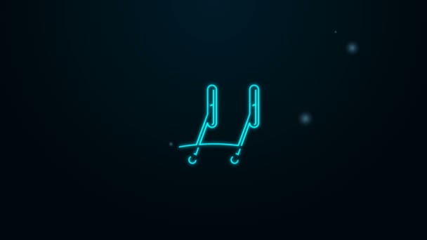 Glowing neon line Windscreen wiper icon isolated on black background. 4K Video motion graphic animation — Stock Video