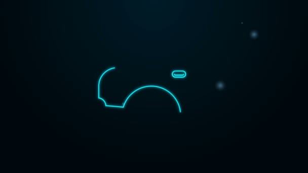 ネオンラインの輝き黒の背景に隔離された車のフェンダーアイコン。4Kビデオモーショングラフィックアニメーション — ストック動画
