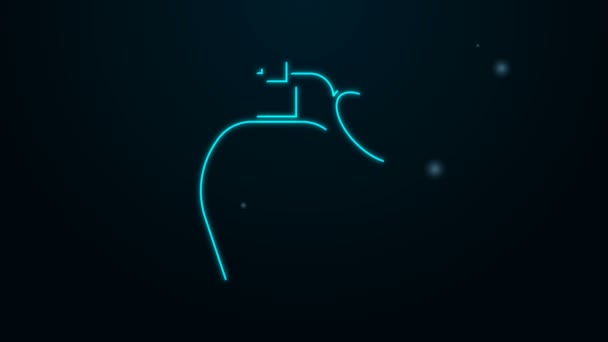 Glödande neon line Parfym ikon isolerad på svart bakgrund. 4K Video motion grafisk animation — Stockvideo