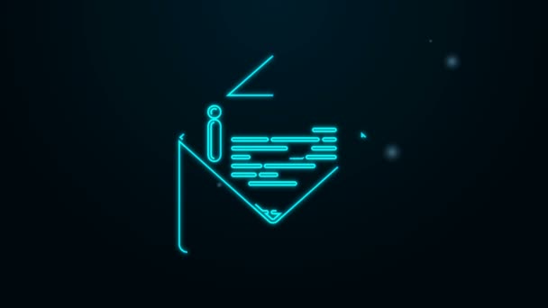 Glowing neon line Envelope icon isolated on black background. Email message letter symbol. 4K Video motion graphic animation — Stock Video