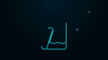 Parlayan neon hattı Noel eldiveni simgesi siyah arka planda izole edildi. 4K Video hareketli grafik canlandırması