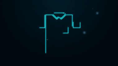 Parlak neon çizgili Polo tişört ikonu siyah arkaplanda izole edildi. 4K Video hareketli grafik canlandırması