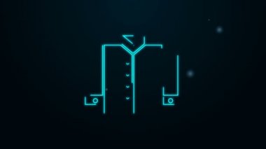 Parlayan neon çizgili tişört simgesi siyah arkaplanda izole edildi. 4K Video hareketli grafik canlandırması