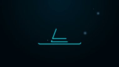 Parlayan neon hattı bahçıvanı, çiftçi ya da tarımsal işçi şapkası ikonu siyah arka planda izole edilmiş. 4K Video hareketli grafik canlandırması