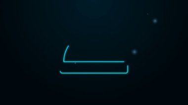 Parlayan neon hattı Beanie şapka simgesi siyah arkaplanda izole edildi. 4K Video hareketli grafik canlandırması