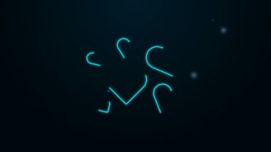 Parlayan neon çizgisi kalp simgesi siyah arkaplanda izole edildi. Romantik sembol, bağlanma, tutku ve düğün. Sevgililer Günü sembolü. 4K Video hareketli grafik canlandırması