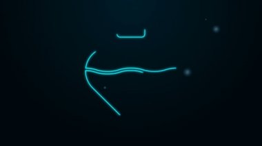 Siyah arka planda izole edilmiş aşk ikonu ikonu içeren parlak neon hattı şişesi. Sevgililer Günü sembolü. 4K Video hareketli grafik canlandırması