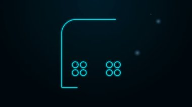 Siyah arka planda izole edilmiş baş koruma ikonu için parlayan neon hattı Ortaçağ demir miğferi. 4K Video hareketli grafik canlandırması