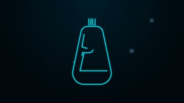 Parlak neon hattı. Plastik şişe. Sıvı çamaşır deterjanı, çamaşır suyu, bulaşık deterjanı. 4K Video hareketli grafik canlandırması