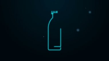 Parlayan neon çizgisi kremi ya da losyon kozmetik tüp ikonu siyah arkaplanda izole edilmiş. Erkekler için vücut bakım ürünleri. 4K Video hareketli grafik canlandırması