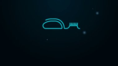 Siyah zemin üzerinde izole edilmiş motor makine yağı ikonu için parıldayan neon hattı Plastik kaplama. Benzin bidonu. Yağ değiştirme ve onarım servisi. 4K Video hareketli grafik canlandırması