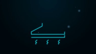 Parlayan neon hattı Mutfak sökücü fan simgesi siyah arkaplanda izole edildi. Mutfak kaputu. Mutfak egzozu. Ev aletleri. 4K Video hareketli grafik canlandırması
