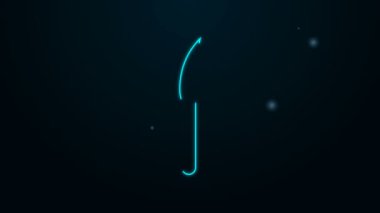 Parlayan neon çizgili bıçak simgesi siyah arkaplanda izole edildi. Çatal bıçak sembolü. 4K Video hareketli grafik canlandırması