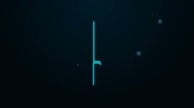 Parlayan neon çizgili bıçak simgesi siyah arkaplanda izole edildi. Çatal bıçak sembolü. 4K Video hareketli grafik canlandırması