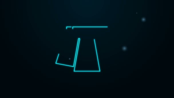 Glowing neon line Skirt icon isolated on black background. 4K Video motion graphic animation — Stock Video