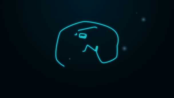 Świecąca neonowa linia Koncepcja ochrony środowiska Wieloryb martwy ikona odizolowany na czarnym tle. 4K Animacja graficzna ruchu wideo — Wideo stockowe