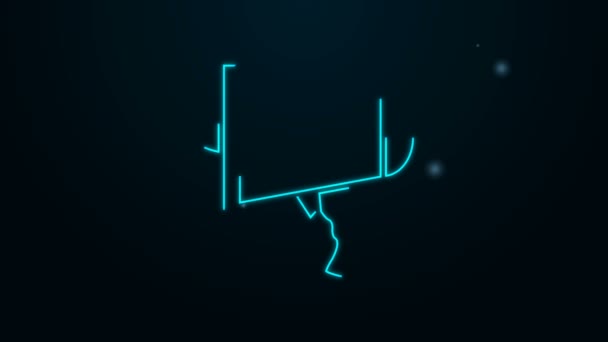 Glödande neon linje Sprid ordet, megafon ikon isolerad på svart bakgrund. 4K Video motion grafisk animation — Stockvideo