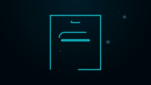 Gloeiende neon lijn Batterij in pack pictogram geïsoleerd op zwarte achtergrond. Bliksemschicht symbool. 4K Video motion grafische animatie — Stockvideo