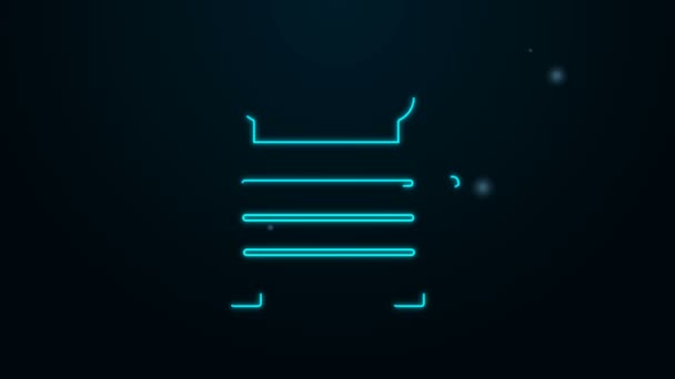 Glowing neon line Toaster with toasts icon isolated on black background. 4K Video motion graphic animation — Stock Video