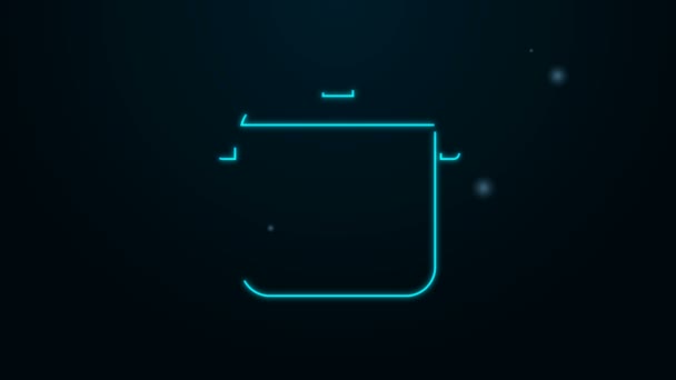 Glowing neon line Cooking pot icon isolated on black background. Rebus atau rebus simbol makanan. Animasi grafis gerak Video 4K — Stok Video