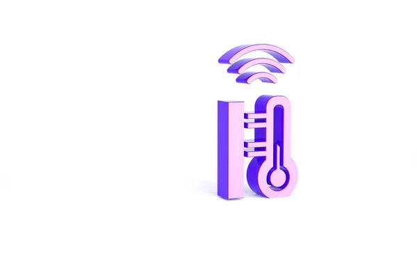 Purple Icono Del Sistema Medición Del Termómetro Meteorología Inteligente Aislado —  Fotos de Stock