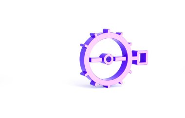 Mor Tuzak av ikonu beyaz arka planda izole edildi. Minimalizm kavramı. 3d illüstrasyon 3B canlandırma.