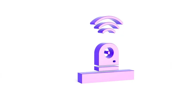 Lila Smart Überwachungskamera Symbol Isoliert Auf Weißem Hintergrund Konzept Internet — Stockfoto