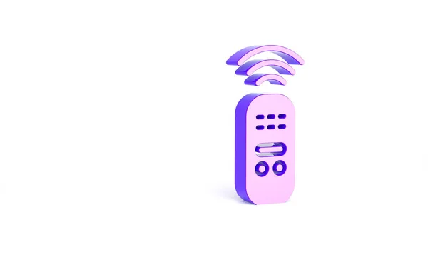 Фіолетова Піктограма Розумної Системи Дистанційного Керування Ізольована Білому Тлі Концепція — стокове фото