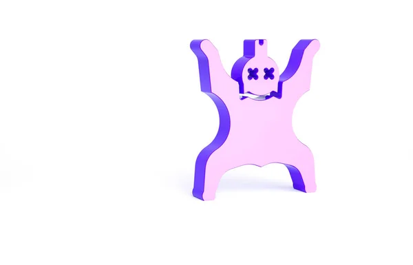 Ícone Pele Urso Roxo Isolado Fundo Branco Conceito Minimalismo Ilustração — Fotografia de Stock