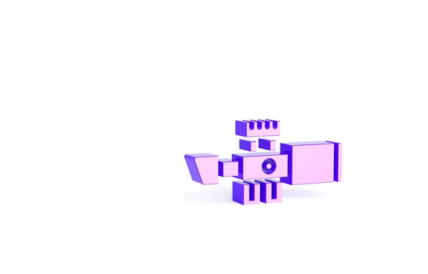 Icono Visual Óptico Francotirador Púrpura Aislado Sobre Fondo Blanco Mira —  Fotos de Stock
