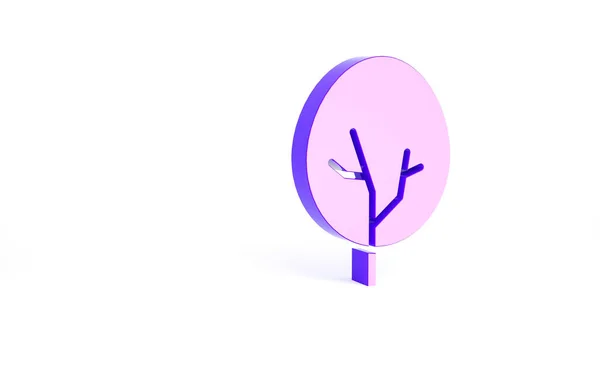 Icono Del Árbol Púrpura Aislado Sobre Fondo Blanco Símbolo Forestal —  Fotos de Stock