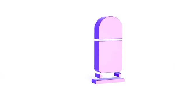紫色の弾丸のアイコンは 白い背景に隔離されました 最小限の概念 3Dイラスト3Dレンダリング — ストック写真