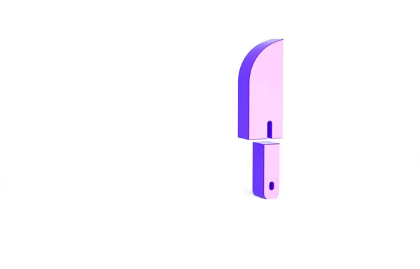 Purple Knife Ikon Isolerad Vit Bakgrund Bestick Symbol Minimalistiskt Koncept — Stockfoto