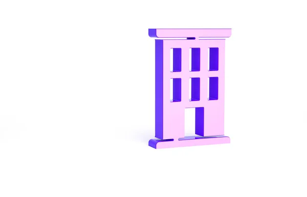 紫色の家のアイコンは白い背景に隔離されています ホームシンボル 最小限の概念 3Dイラスト3Dレンダリング — ストック写真