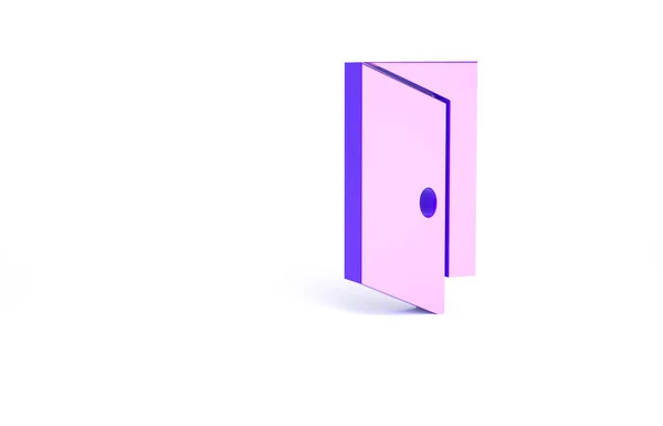 Фіолетова Закрита Піктограма Дверей Ізольована Білому Тлі Концепція Мінімалізму Ілюстрація — стокове фото