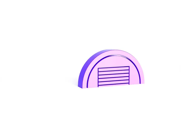 Purple Garage icon isolated on white background. Minimalism concept. 3d illustration 3D render.